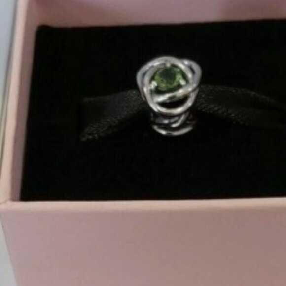 Authentic PANDORA Sterling Silver August Green Eternity Circle Charm 790065C03 - Picture 6 of 10